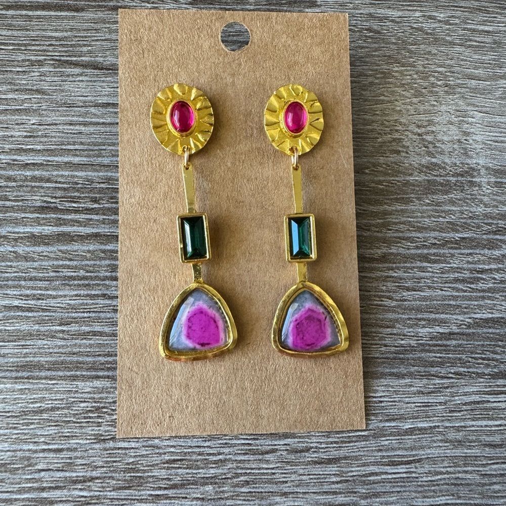 Pink Drop Earrings A1264 - Picture 4 of 5